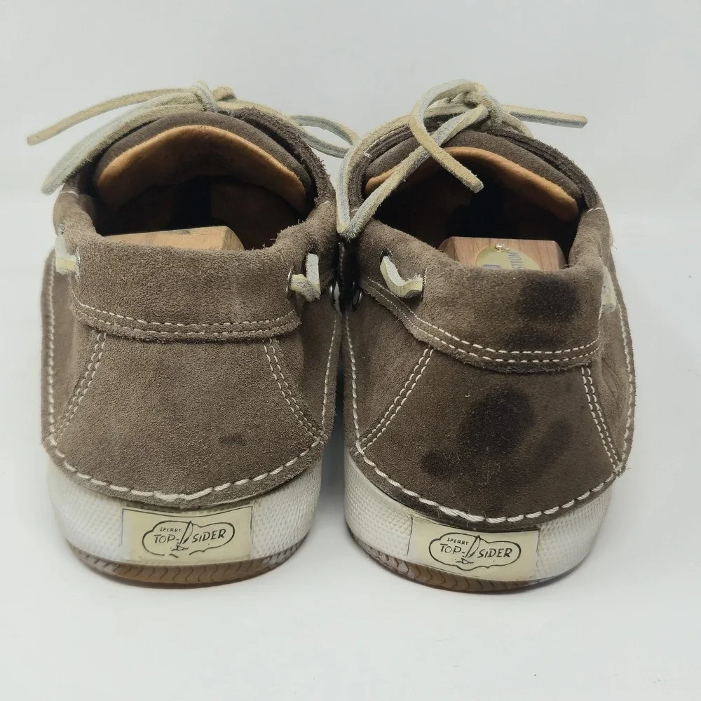 Men's Sperry Top-Sider Brown Suede Boat Shoes O784157 Sz 12M Replaced Insoles